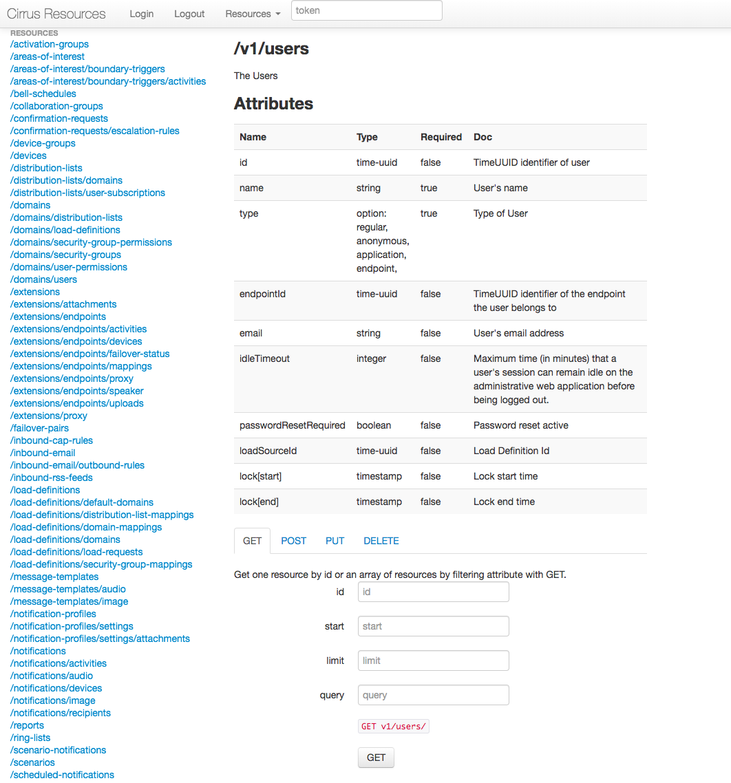 API Explorer Token Text Field