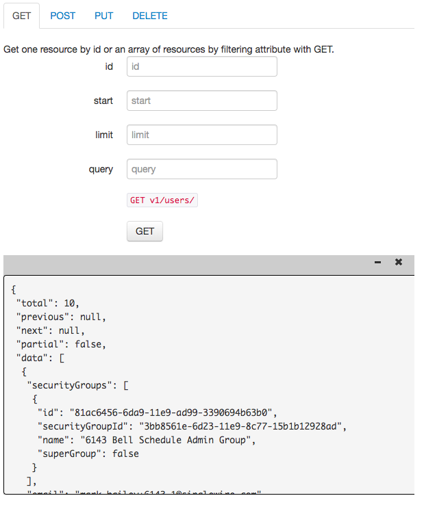 API Explorer Token Text Field